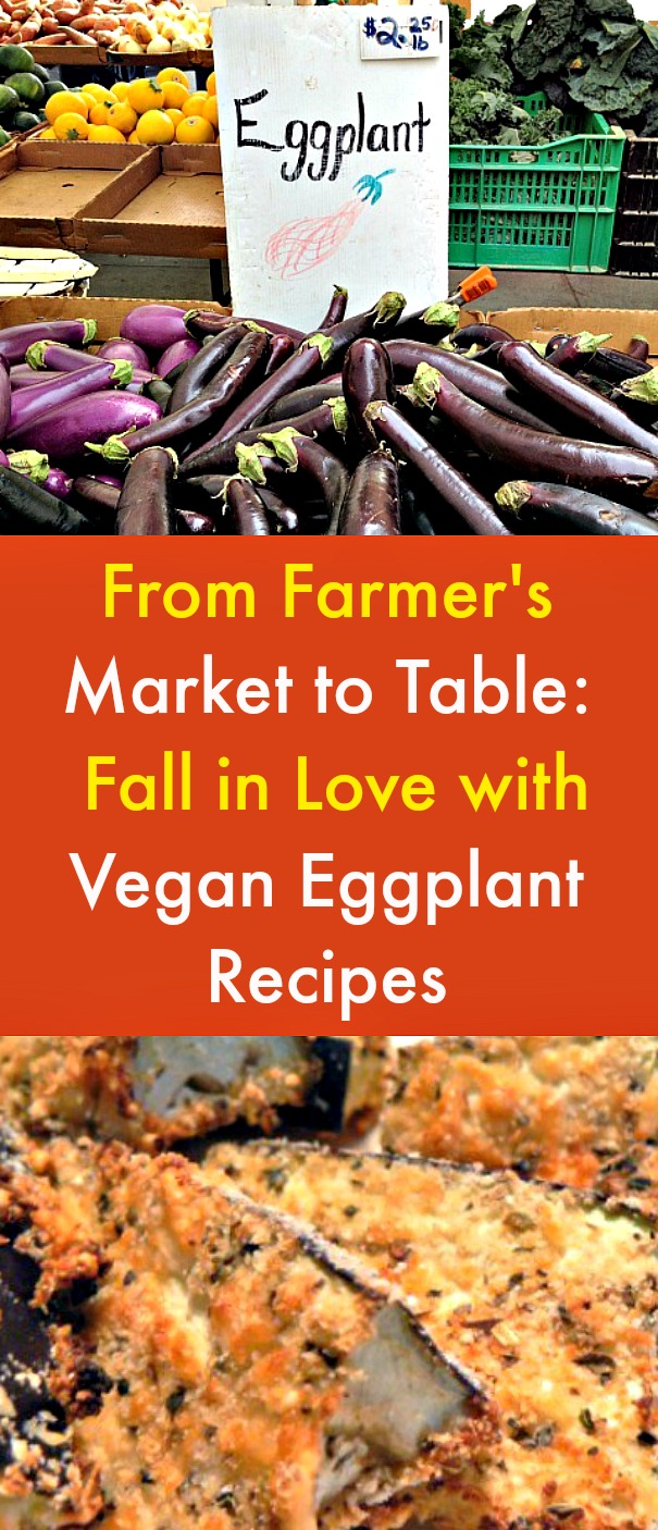 From Farmer's Market to Table: Fall in Love With Vegan Eggplant Recipes - Do you love to explore local cuisine when you travel? When I was in Turkey I fell in love with their beloved regional dish, Imam Bayildi, an onion and tomato stuffed eggplant seasoned with garlic and olive oil. Vegan eggplant recipes in this post include Middle Eastern Baba Ganoush, Baked Eggplant Fries, and Brining Eggplant. #vegan #veganeggplantrecipes #veganrecipes #eggplant #eggplantrecipes #BabaGanoush #EggplantFries From Farmer's Market to Table: Fall in Love With Vegan Eggplant Recipes - Do you love to explore local cuisine when you travel? When I was in Turkey I fell in love with their beloved regional dish, Imam Bayildi, an onion and tomato stuffed eggplant seasoned with garlic and olive oil. Vegan eggplant recipes in this post include Middle Eastern Baba Ganoush, Baked Eggplant Fries, and Brining Eggplant. #vegan #veganeggplantrecipes #veganrecipes #eggplant #eggplantrecipes #BabaGanoush #EggplantFries