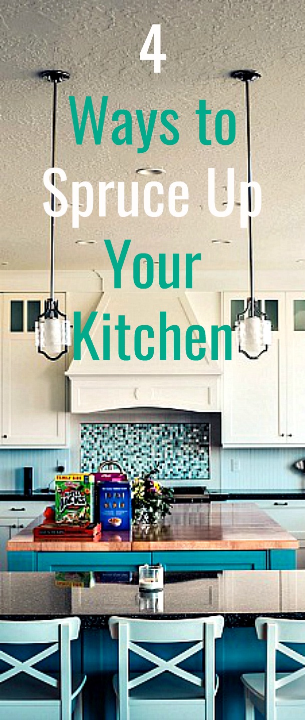 4 Ways to Spruce Up Your Kitchen - It's the season for DIY home repairs and improvements, and the kitchen is one of the most highly-trafficked rooms in the home. Check out some ways to spruce up your kitchen and give it a fresh new face. #kitchen #sprucingupkitchen #homerepairs #home #homeimprovements #kitchenappliances #lighting 4 Ways to Spruce Up Your Kitchen - It's the season for DIY home repairs and improvements, and the kitchen is one of the most highly-trafficked rooms in the home. Check out some ways to spruce up your kitchen and give it a fresh new face. #kitchen #sprucingupkitchen #homerepairs #home #homeimprovements #kitchenappliances #lighting