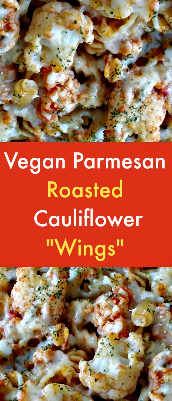 Vegan Parmesan Roasted Cauliflower "Wings" - Toss cauliflower florets and crushed red pepper flakes with olive oil, salt and pepper. Roast them. Sprinkle roasted florets with vegan Parmesan cheese. Roast again and enjoy! #cauliflower #cauliflowerflorets #vegan recipes #veganparmesancheese #cauliflowerwings #roastedcauliflower Vegan Parmesan Roasted Cauliflower "Wings" - Toss cauliflower florets and crushed red pepper flakes with olive oil, salt and pepper. Roast them. Sprinkle roasted florets with vegan Parmesan cheese. Roast again and enjoy! #cauliflower #cauliflowerflorets #vegan recipes #veganparmesancheese #cauliflowerwings #roastedcauliflower