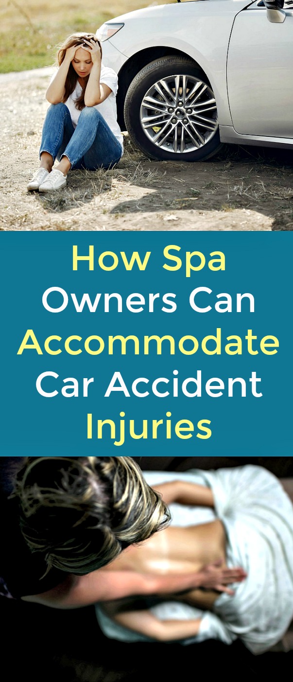 How Spa Owners Can Accommodate Car Accident Injuries - Recovering from an accident injury isn't always easy. Along with traditional physical rehabilitation, there are other common practices you can supplement into a treatment plan to promote healing. Spas offer a variety of services, such as massage therapy and heat and cold therapy, that can help you on your way to healing from an injury. #accident #caraccident #injury #massagetherapy #coldtherapy #heattherapy #injuryrecovery #healing How Spa Owners Can Accommodate Car Accident Injuries - Recovering from an accident injury isn't always easy. Along with traditional physical rehabilitation, there are other common practices you can supplement into a treatment plan to promote healing. Spas offer a variety of services, such as massage therapy and heat and cold therapy, that can help you on your way to healing from an injury. #accident #caraccident #injury #massagetherapy #coldtherapy #heattherapy #injuryrecovery #healing