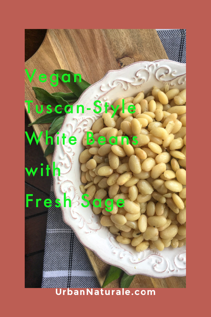 Tuscan-Style White Beans with Fresh Sage - Humble white beans are infused with the flavors of garlic, fresh herbs, and spices, then topped off by a drizzle of the high-quality extra virgin olive oil for which Tuscany is known. #whitebeans #Tuscany #Tuscanstyle #veganrecipes #plantbaseddiet #beans Tuscan-Style White Beans with Fresh Sage - Humble white beans are infused with the flavors of garlic, fresh herbs, and spices, then topped off by a drizzle of the high-quality extra virgin olive oil for which Tuscany is known. #whitebeans #Tuscany #Tuscanstyle #veganrecipes #plantbaseddiet #beans